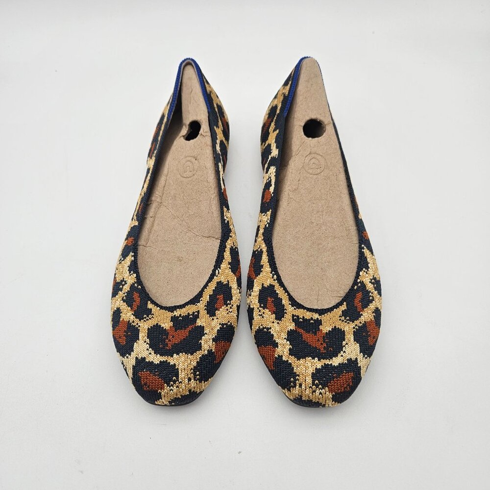 Rothys The Square Toe Midnight Spot Animal Print Slip On Flats Womens Sz 9 NEW